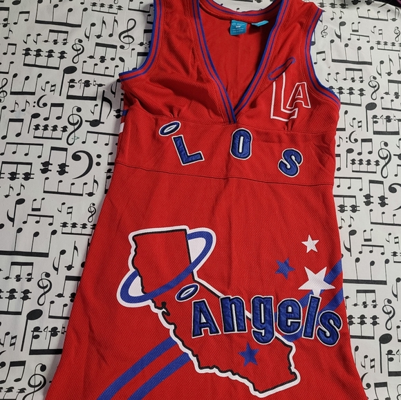 Vintage Los Angeles Lakers Jersey Red Dress - Picture 1 of 6